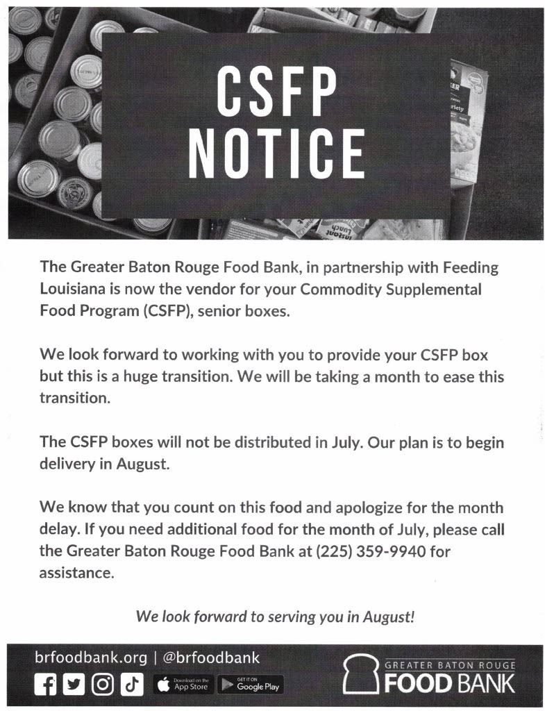 CSFP Notice